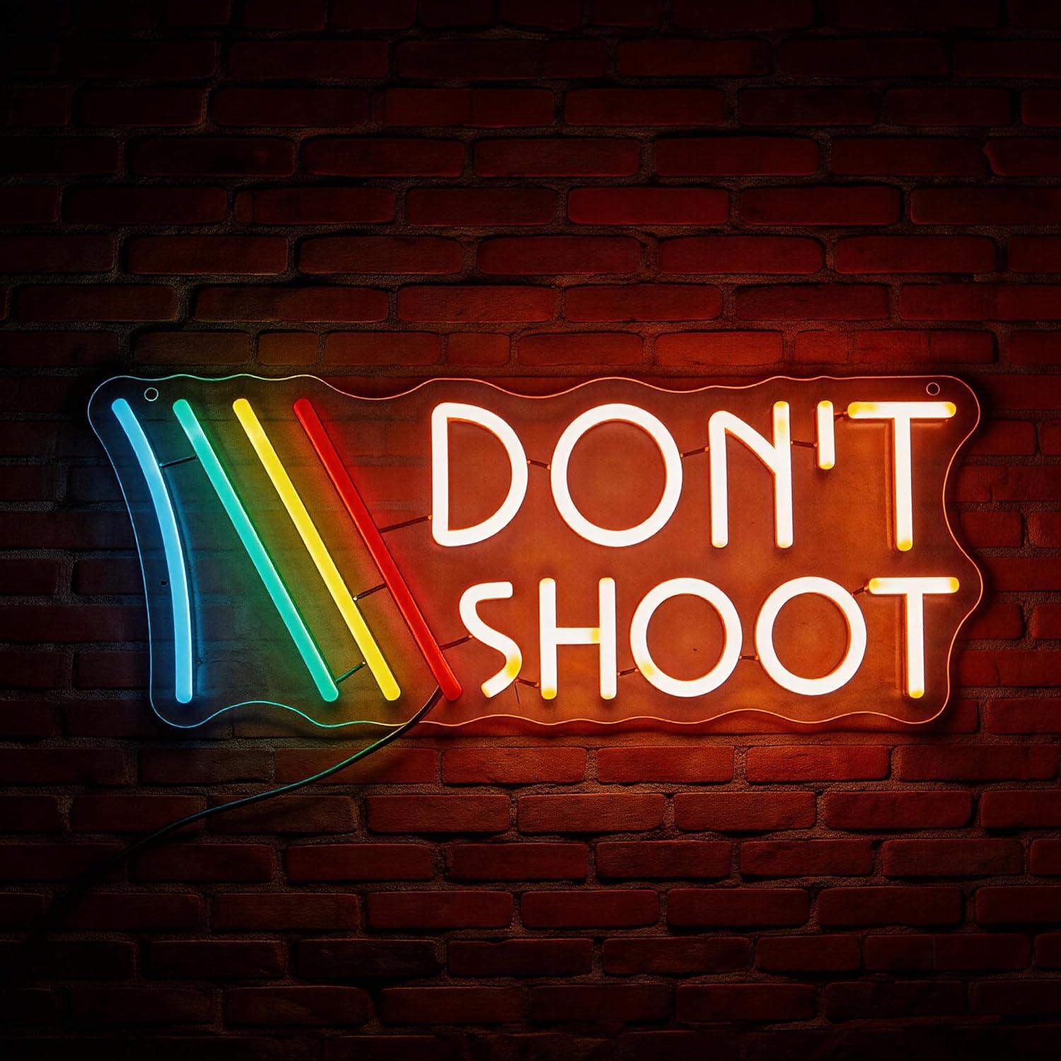Led Lighting Wall Decor - Letrero Luminoso LED 'Don't Shoot' con