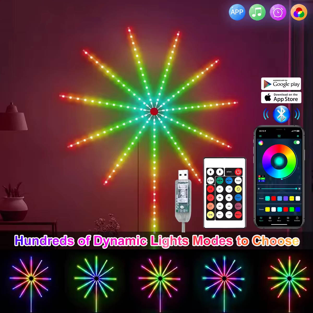 Lighting Decorative - Tira de luces LED de fuegos