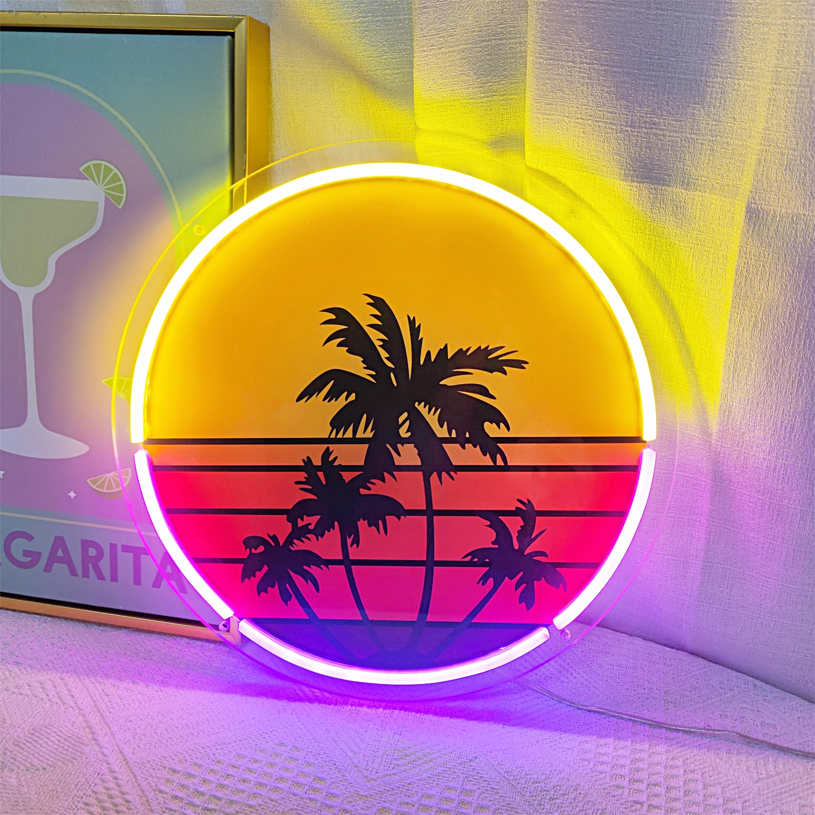 Luz de neón de puesta de sol a - Wall Decor Lighting Tree reseña y precio