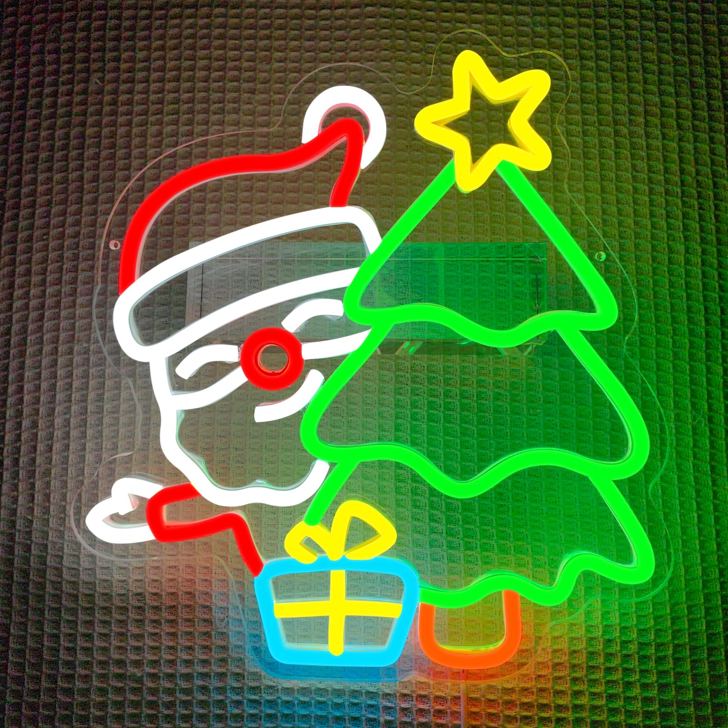 Letrero de neón de Papá Noel p - Wall Decor Lighting Tree reseña y precio