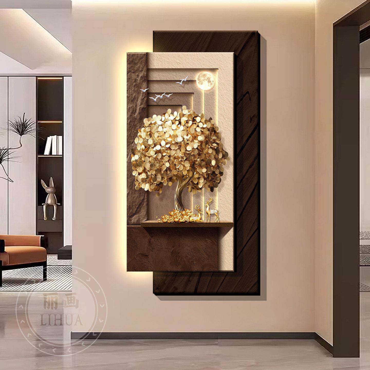 Cuadros decorativos en la entr - Wall Decor Lighting Tree reseña y precio