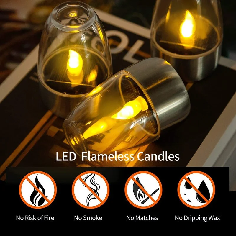 Velas solares LED, luz nocturn - Outdoor Lighting Wedding Decor reseña y precio