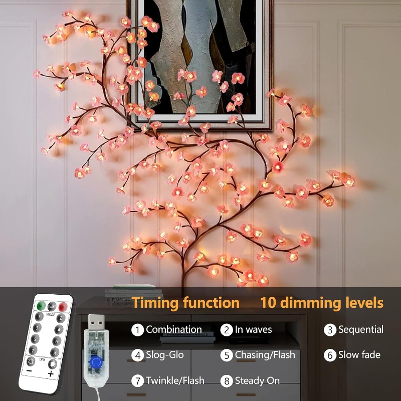 Luces LED de rama de árbol de  - Wall Decor Lighting Tree reseña y precio