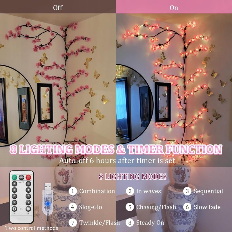 Luces LED de rama de árbol de  - Wall Decor Lighting Tree reseña y precio