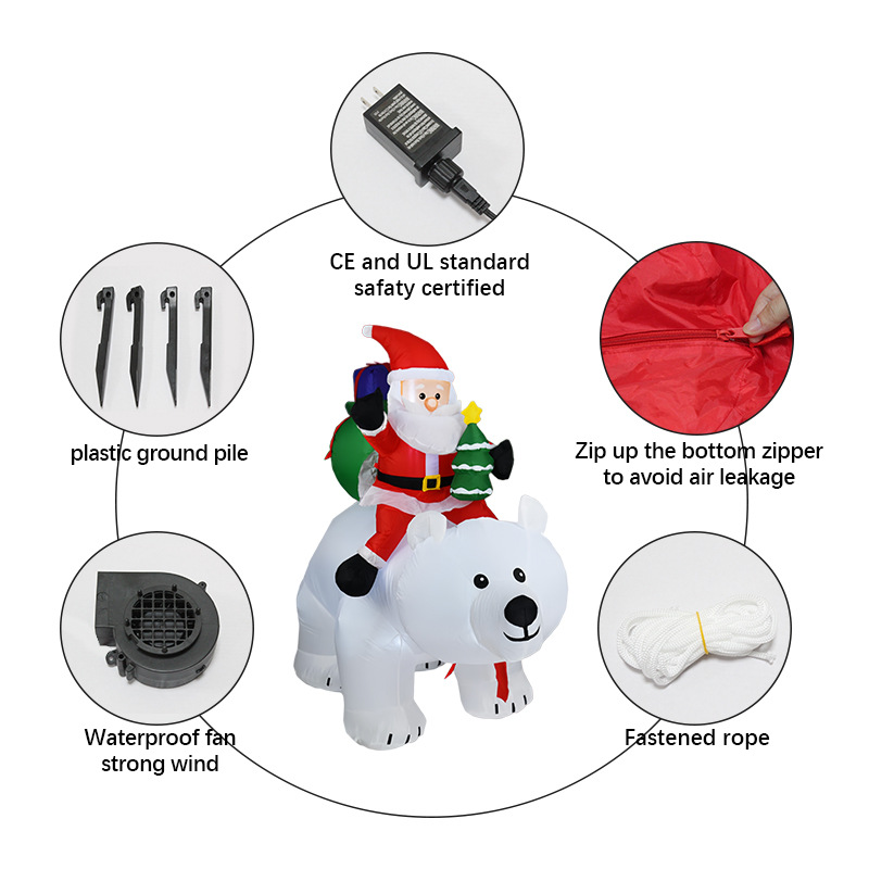 Navidad inflable Papá Noel mon - Lighting Tree Decor reseña y precio